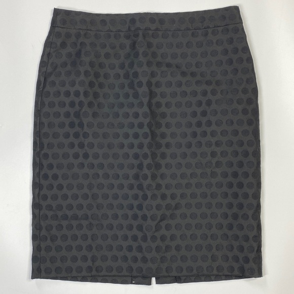 J.Crew Black Polka Dot The Pencil Skirt Size 4 - Picture 1 of 8